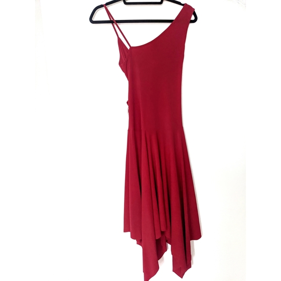 Red Wrap Midi Dress - Picture 2 of 4